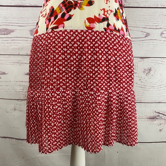 SALONI Floral Mix Print Silk Ruffle Dress - Picture 4 of 7